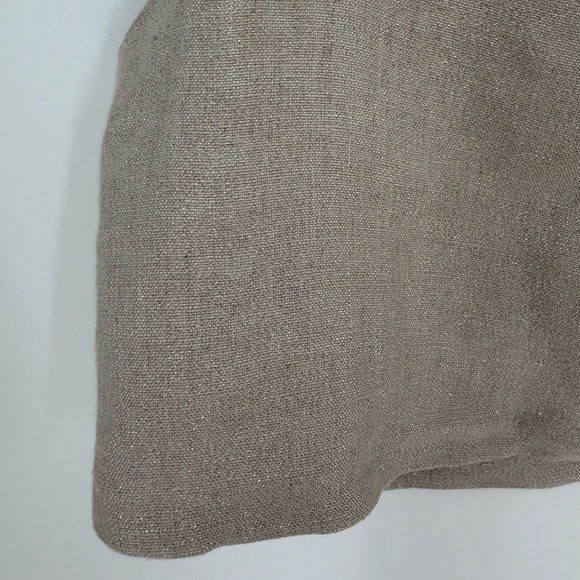 Posse Alice Linen Blend Square Neckline Crop Top In Natural - Picture 4 of 6